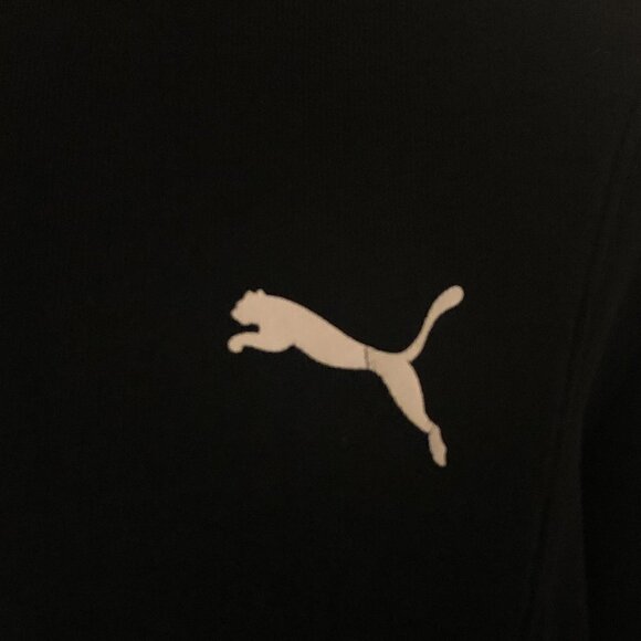 PUMA Sweatshirt Women's Size Medium Black White Full Front Zip Turtleneck - Picture 7 of 9